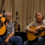 Jack Lawrence explaining about vintage guitar at Tony Williamson's Vintage Instrument TastingLeslie Harrigill and Buddy Robertson with Flatt Lonesome at Wide Open Bluegrass 2016 - photo © Tara Linhardt