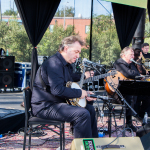 Symphony of the Mountains getting ready to perform with the Kruger Brothers at Wide Open Bluegrass 2016 - photo © Tara Linhardt