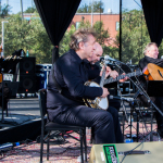 Symphony of the Mountains getting ready to perform with the Kruger Brothers at Wide Open Bluegrass 2016 - photo © Tara Linhardt