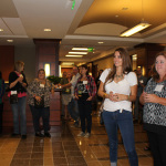 Katie Keller and Carly Smith at the Leadership Bluegrass Master Class at World of Bluegrass 2015 - photo by Becky Johnson