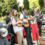 Flatt Lonesome performing on the plaza before the Yonder Mountain String Band show at The Ryman (July 3, 2014) - photo by Todd Powers