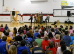 Bearfoot performing at a Kentucky Elementary school for IBMM's Bluegrass In The Schools program