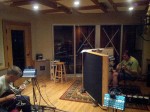 Wayne Benson and Steve Dilling tracking with IIIrd Tyme Out during the Timeless Hits From The Past Bluegrassed sessions