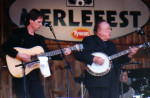 Brad Davis on stage with Earl Scruggs at MerleFest Brad Davis on stage with Earl Scruggs at MerleFest