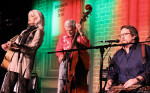 Emmylou Harris, Tom Gray and Jerry Douglas at the Mike Auldridge tribute show (Birchmere 2/12/13) - photo by David Morris