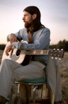 Seth Avett with his signature model Martin guitar
