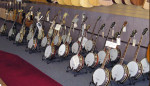 Banjo display at Harry & Jeanie West Fine Musical Instruments