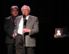 James Alan Shelton with George Shuffler as he is inducted into the Bluegrass Hall of Fame - photo by Jacklyn Lester