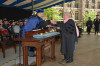 Yale University president Peter Salovey presents Ralph Stanley his honorary Doctorate of Music degree at ceremonies held on the Yale campus in New Haven, Connecticut (5/19/14) - photo by Michael Marsland / Yale University 