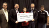 Steve Bonafel and Joe Mullins (left) present a check to the Patriot Guard Riders: Mrs. Wray Jean Carnes, Robert Woods, and Marshall Foiles