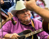 Ray Franklin warming up in the green room at the Bob Wills Fiddle Fest - photo © 2014 Tom Dunning