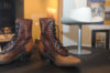 Fancy boots belonging to Miss Dixie Hall at the International Bluegrass Music Museum's Tom T. & Dixie Hall exhibit - photo by Alan Warren