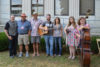 Danny Roberts, Smithville promoters Jack Burton and Rob Ramsey, John Bryan, Kristin Scott Benson, Jaelee Roberts, and Andrea Roberts at the 2016 Smithville Fiddlers Convention - photo by Bill Conger