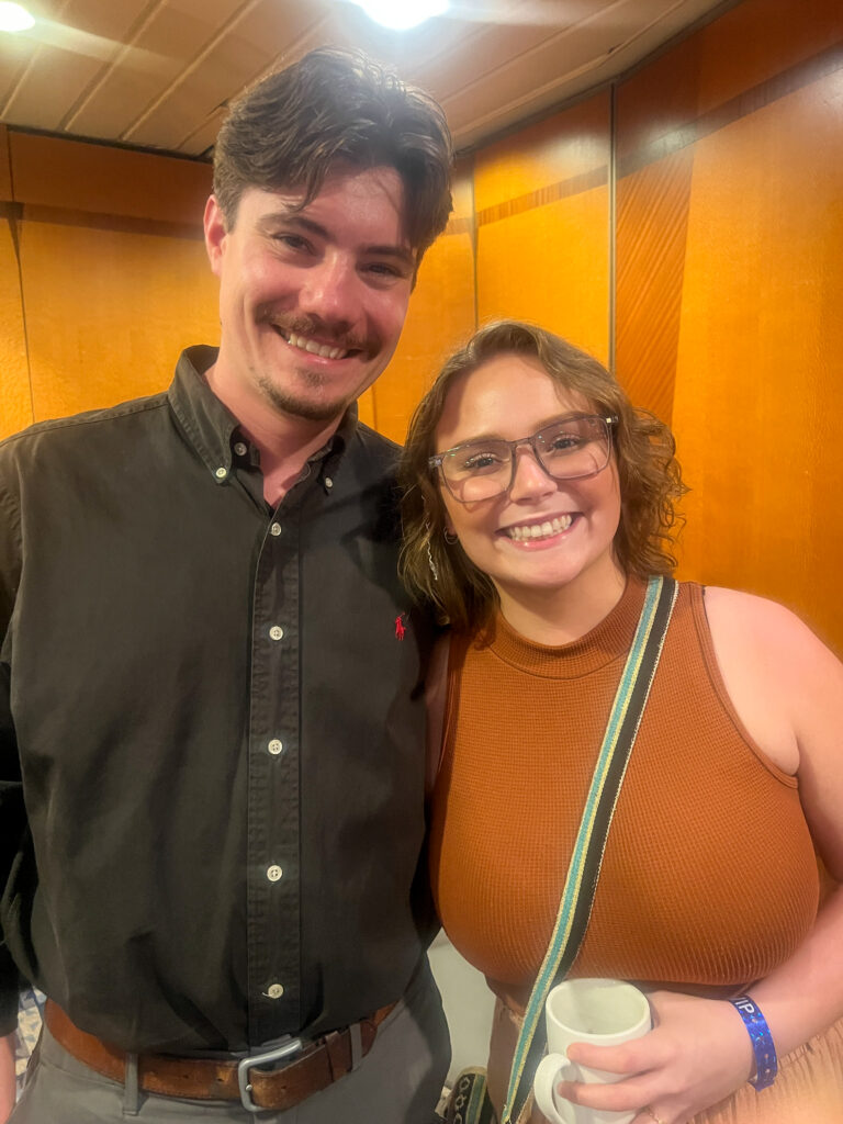 Newly engaged Holger Olesen and Molly Yates on Danny Stewart's Bluegrass Cruise 2026 - photo © Sandy Hatley